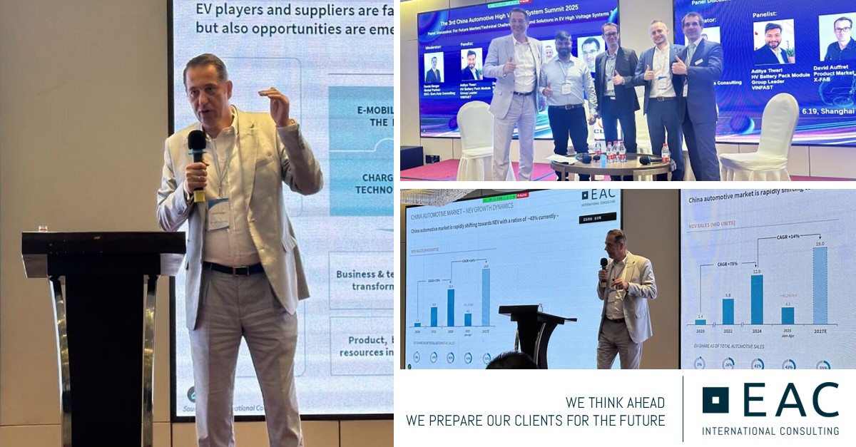 Featured image for “EAC International Consulting Shares Insights at the 3rd China EV High Voltage System Summit 2025”